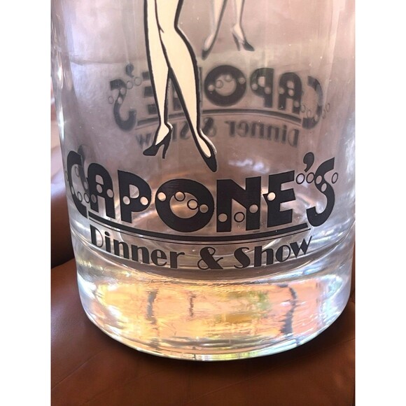 Capone’s Dinner And Show 2 Collectible Drinking Glasses Orlando Mobster Retro - Picture 6 of 6